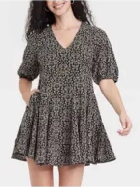 Universal Thread Women's Bell Elbow Sleeve Mini A-line Dress